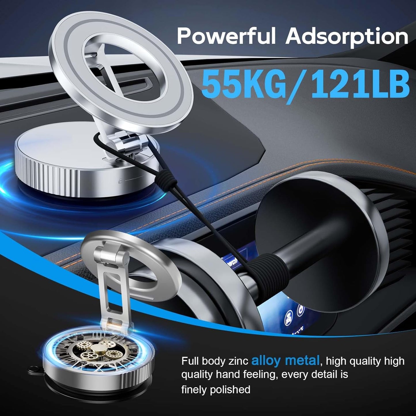 Torquexx™ 360° Adjustable Vacuum Magnetic Phone Holder