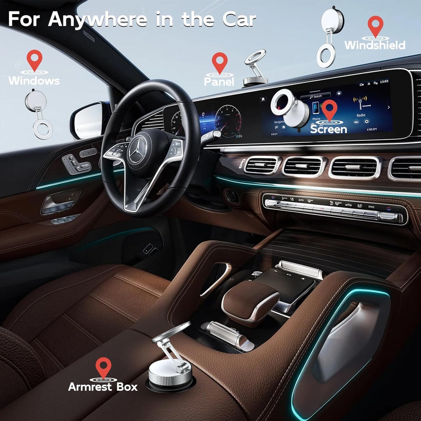 Torquexx™ 360° Adjustable Vacuum Magnetic Phone Holder