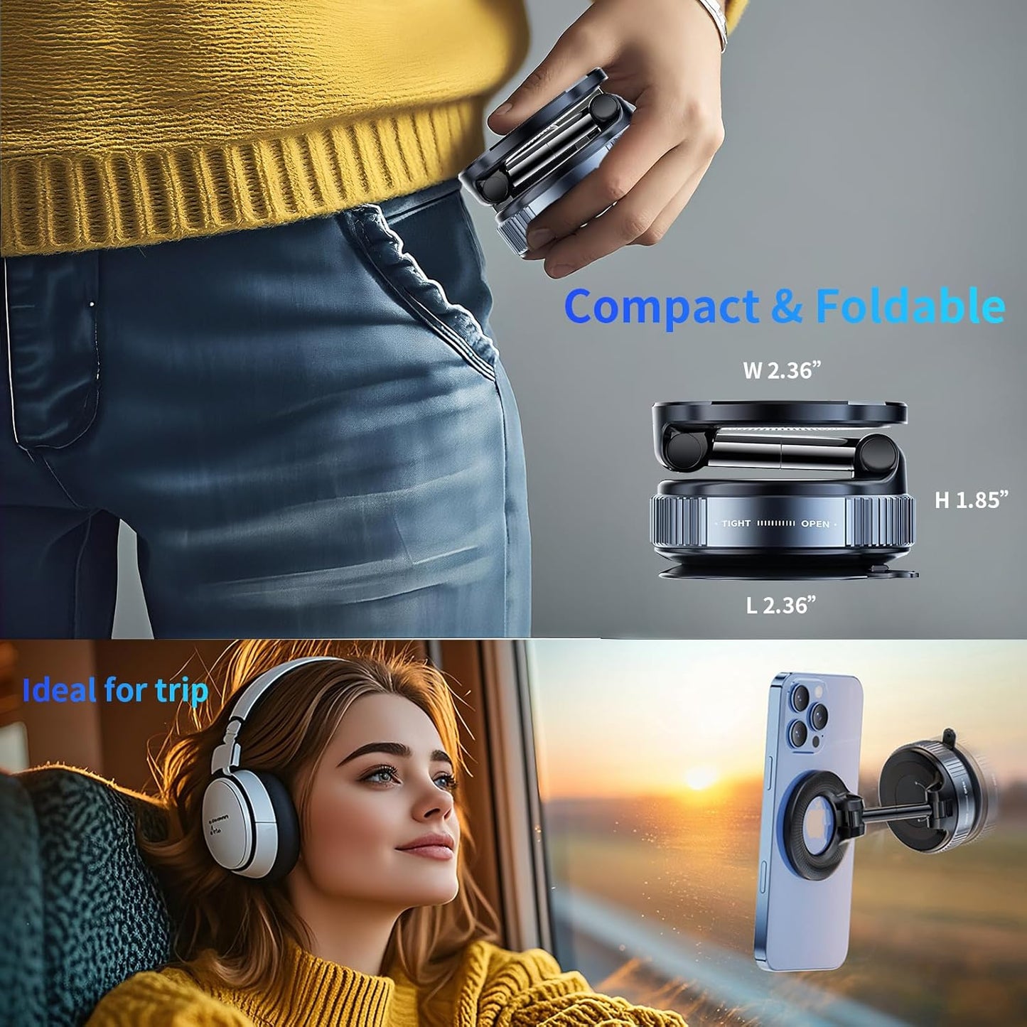 Torquexx™ 360° Adjustable Vacuum Magnetic Phone Holder